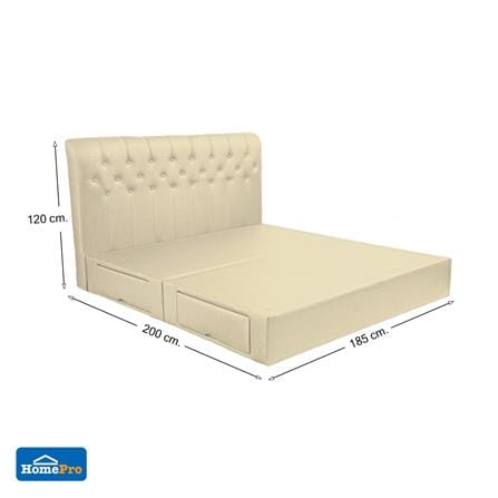 ฐานรองหัวเตียง 6 ฟุต HOME LIVING STYLE ROME-R สีครีม_5