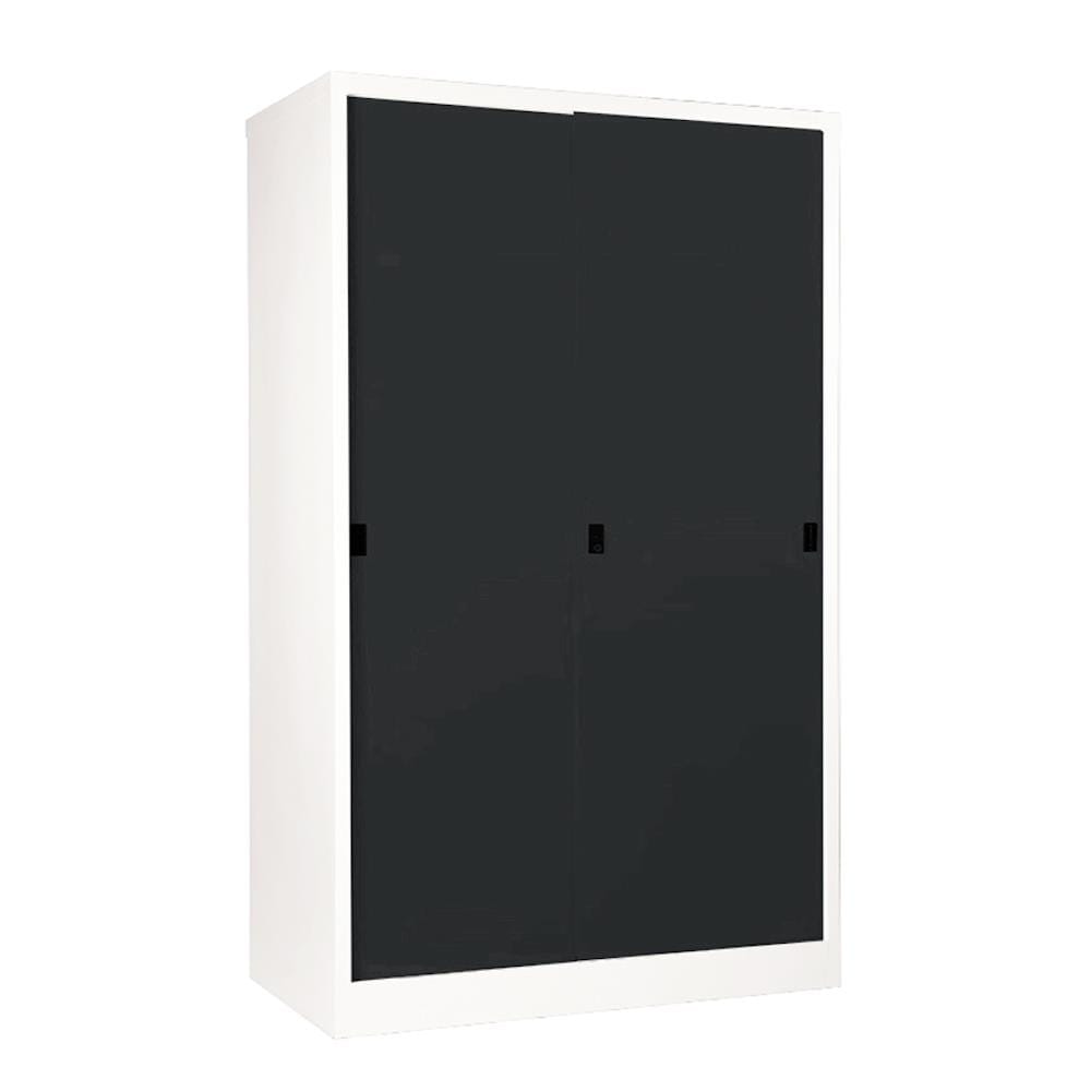 ตู้เก็บของบานเลื่อนทึบ KIOSK TM-120 สีขาว/ดำ
