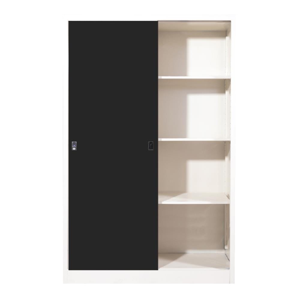 ตู้เก็บของบานเลื่อนทึบ KIOSK TM-120 สีขาว/ดำ