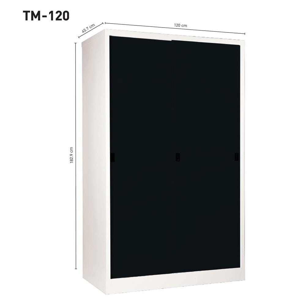 ตู้เก็บของบานเลื่อนทึบ KIOSK TM-120 สีขาว/ดำ