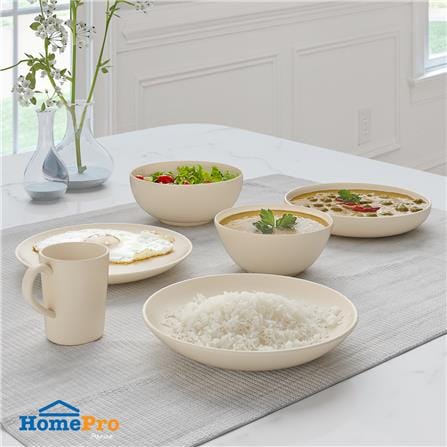 จานลึกเซรามิก 9 นิ้ว KECH LANZO BEIGE_5