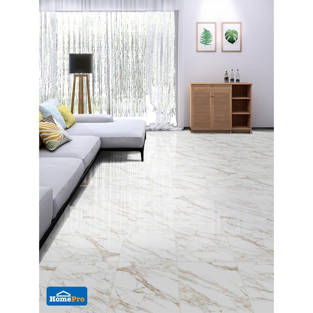 กระเบื้องพื้นพอร์ซเลน  16x16 นิ้ว COTTO โปรมาร์เบิล ขาว ExC PM 0.96 ตร.ม.