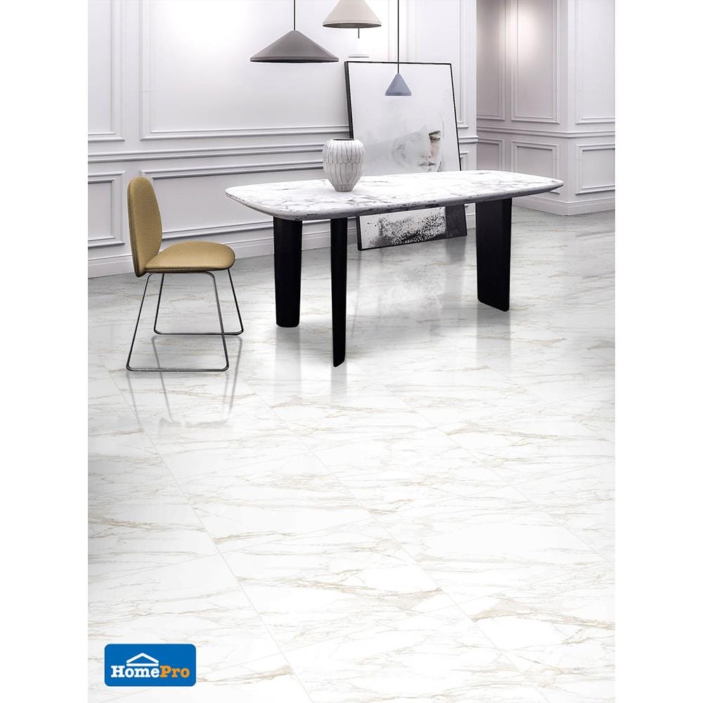 กระเบื้องพื้นพอร์ซเลน  16x16 นิ้ว COTTO โปรมาร์เบิล ขาว ExC PM 0.96 ตร.ม.