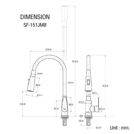 ก๊อกซิงค์เดี่ยวเคาน์เตอร์ HANG SF-151JMB_2