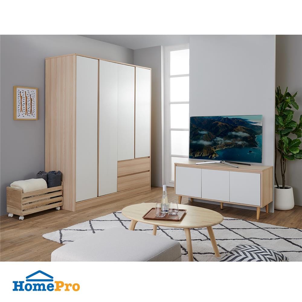 ตู้วางทีวี FURDINI PEARL 120 ซม. สี PINE OAK/WHITE