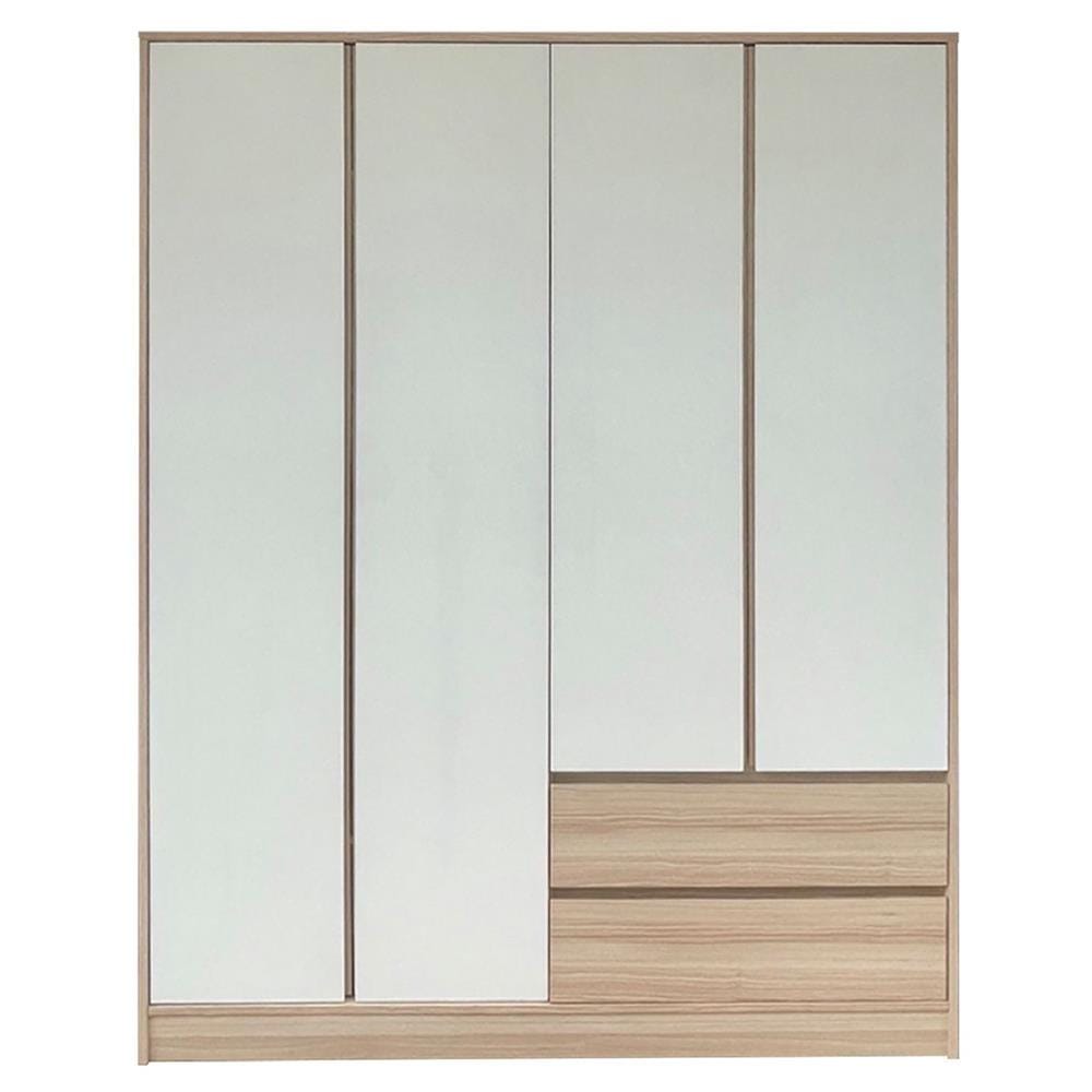 ตู้เสื้อผ้า 4 บานเปิด FURDINI PEARL สี PINE OAK/WHITE