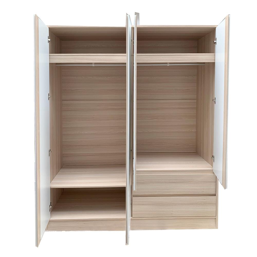 ตู้เสื้อผ้า 4 บานเปิด FURDINI PEARL สี PINE OAK/WHITE
