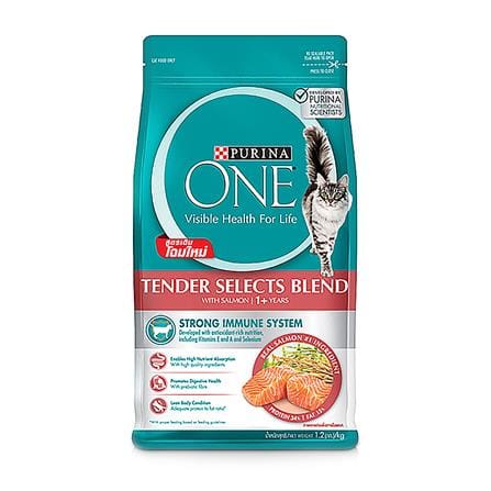 อาหารแมว PURINA ONE TENDER SELECTS BLEND SALMON 1.2 กก.