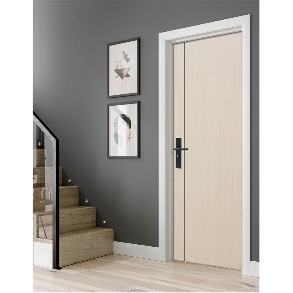 ประตูภายใน UPVC ECO-DOOR UC4-2L 80X200 ซม. สีครีม ไม่เจาะลูกบิด