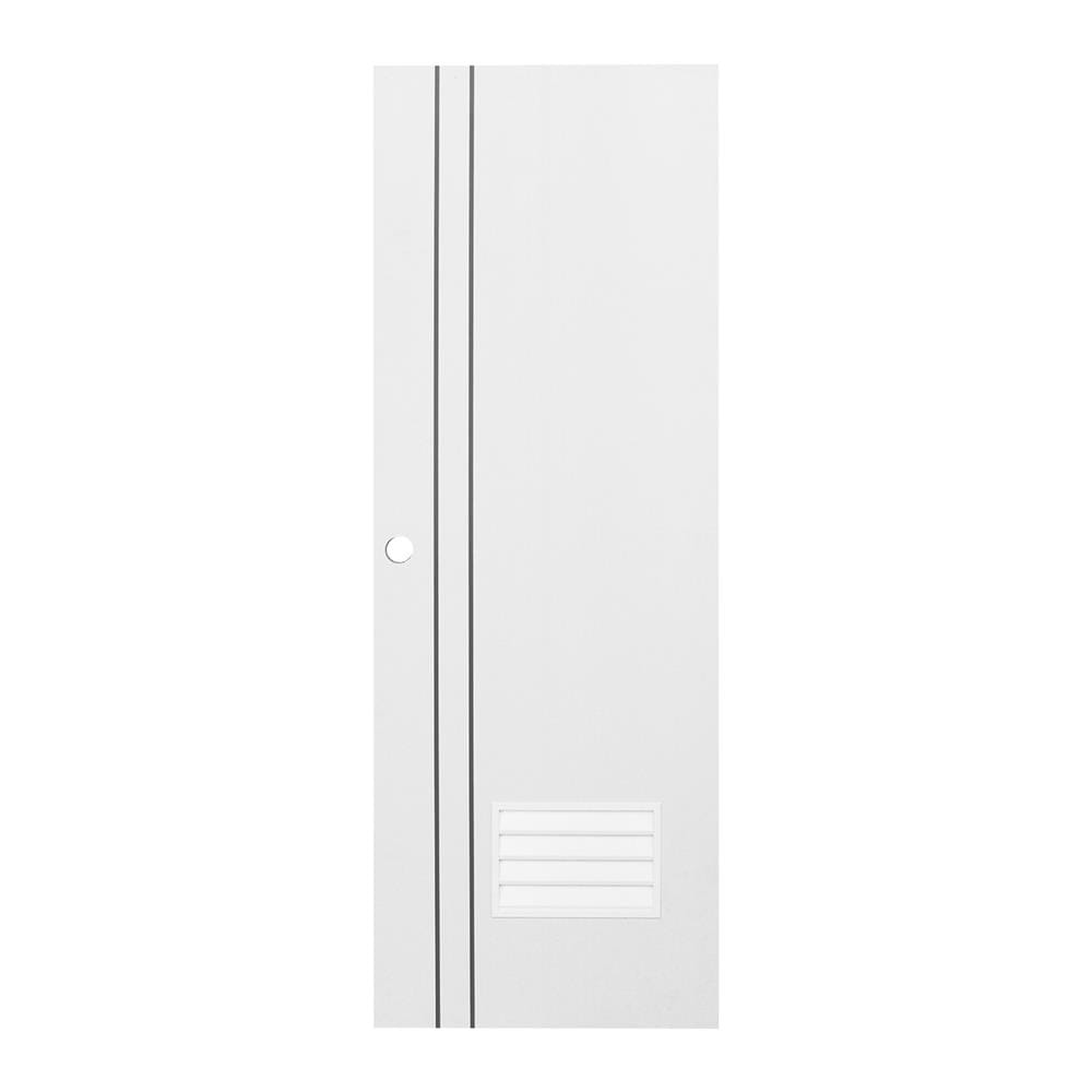 ประตูห้องน้ำ UPVC ECO-DOOR PG2 70X200 ซม. สีขาว เจาะลูกบิด