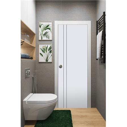 ประตูห้องน้ำ UPVC ECO-DOOR P2 70X200 ซม. สีขาว เจาะลูกบิด_3