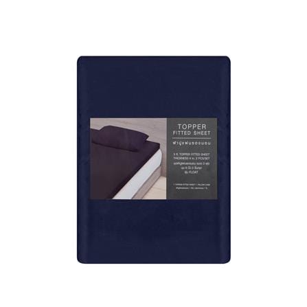 ชุดผ้าปู TOPPER 3 ฟุต 2 ชิ้น HOME LIVING STYLE FLOAT สีน้ำเงินเข้ม_3