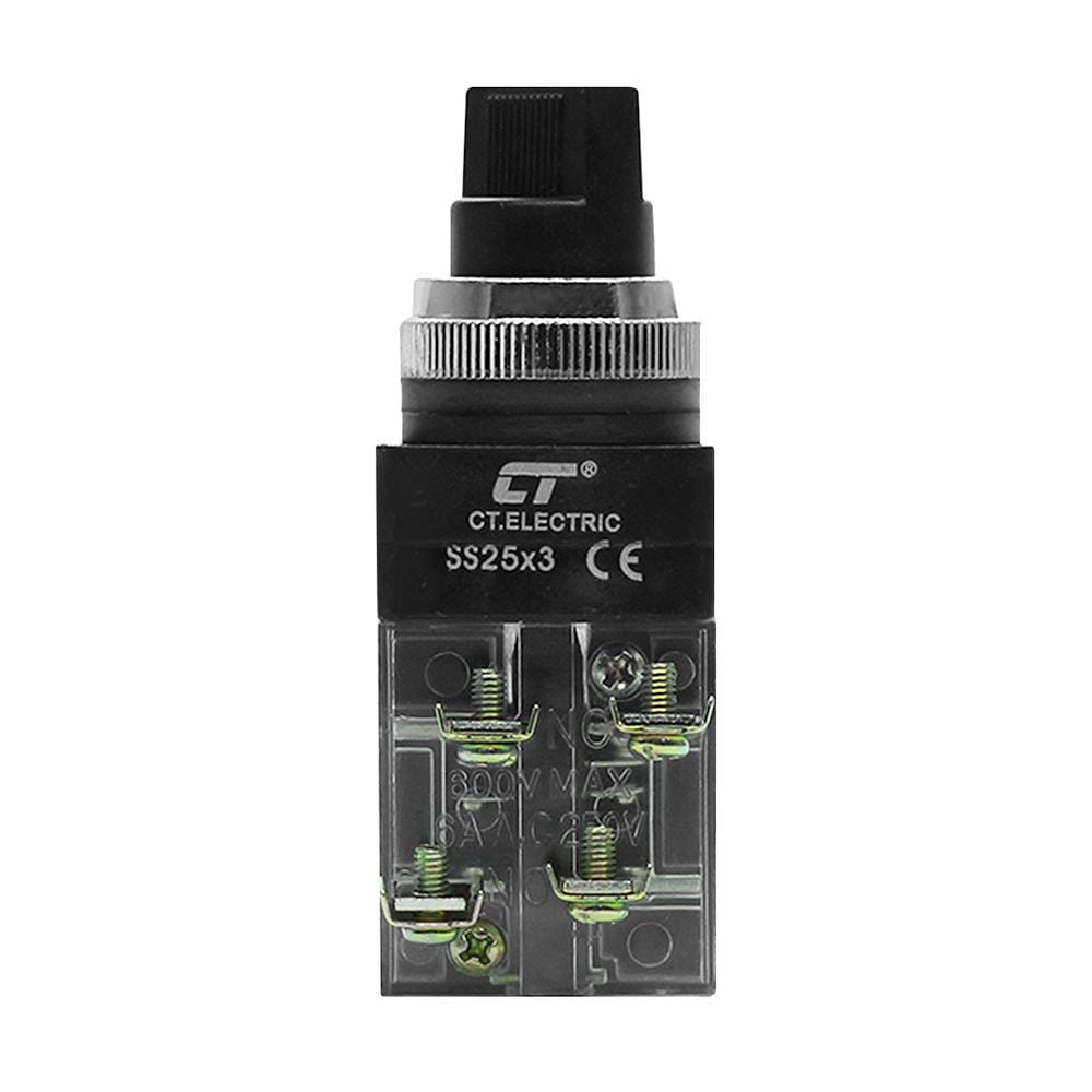 สวิตช์ลูกศร 3 จังหวะ CT ELECTRIC SS25 220 โวลต์ 25 มม. สีดำ