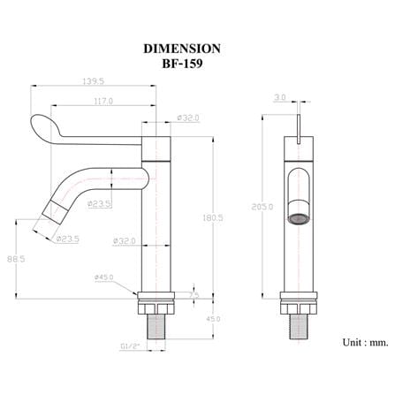 ก๊อกอ่างล้างหน้าเดี่ยว HANG BF-159_2