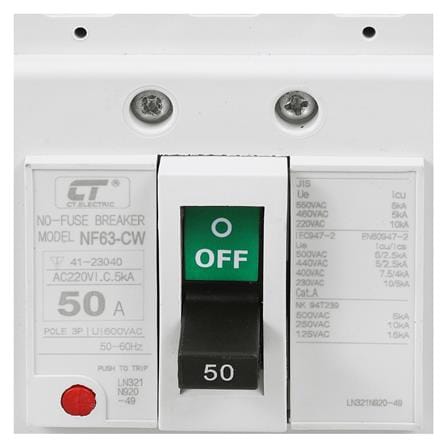 เมนเซอร์กิตเบรกเกอร์ 50 แอมป์ 3 โพล 3 เฟส CT ELECTRIC รุ่น NF63-CW_2