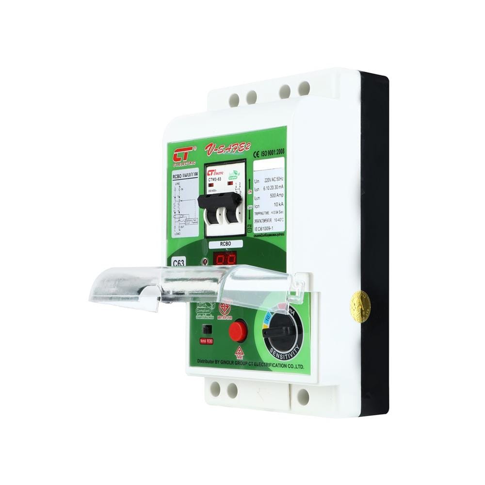 เครื่องตัดไฟ CT ELECTRIC RCBO V-SAFE 63 แอมป์