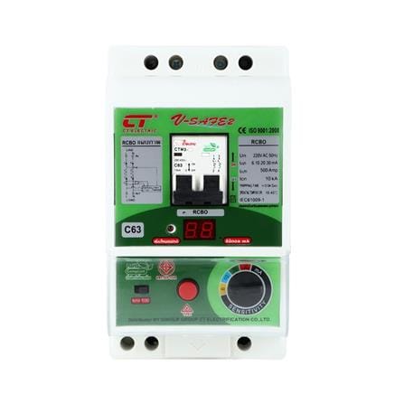 เครื่องตัดไฟ CT ELECTRIC RCBO V-SAFE 63 แอมป์_0