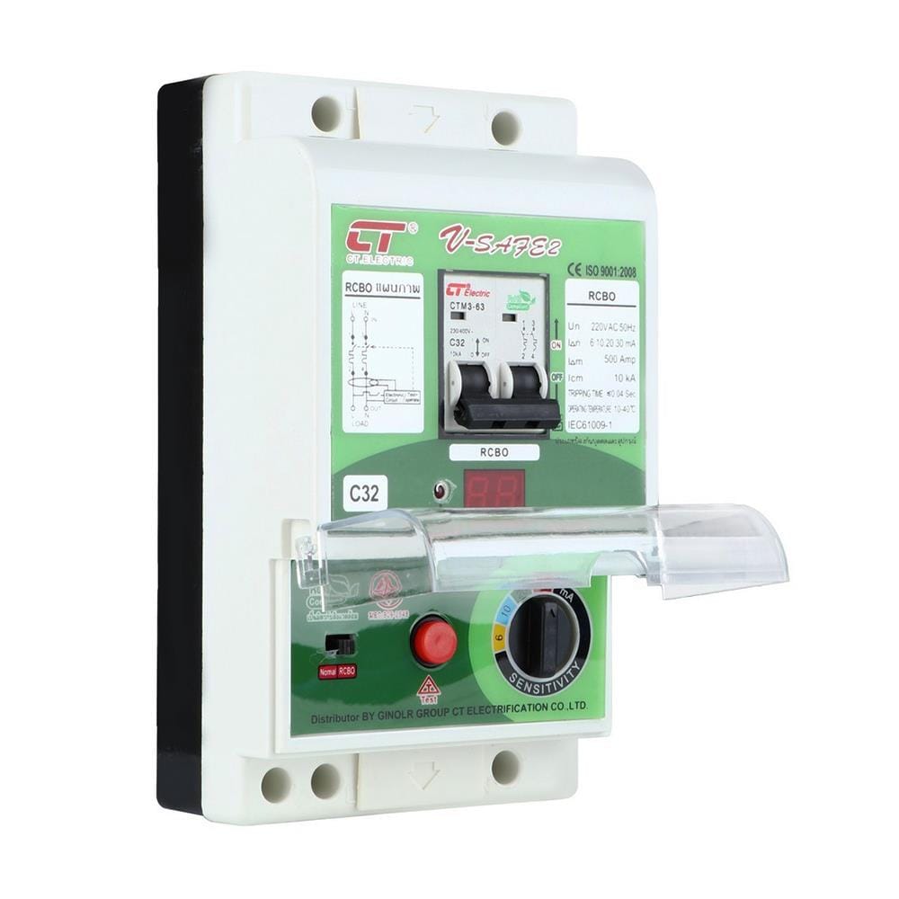 เครื่องตัดไฟ CT ELECTRIC RCBO V-SAFE 32 แอมป์