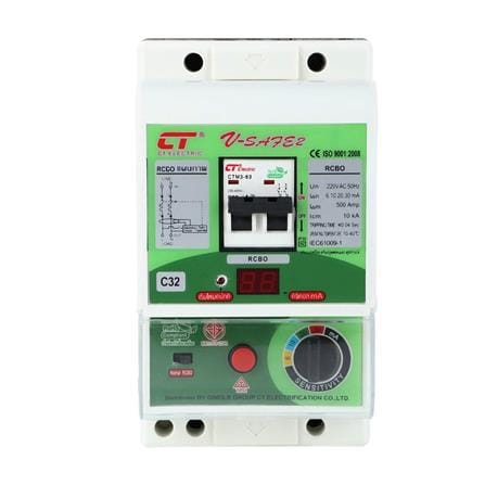 เครื่องตัดไฟ CT ELECTRIC RCBO V-SAFE 32 แอมป์_0