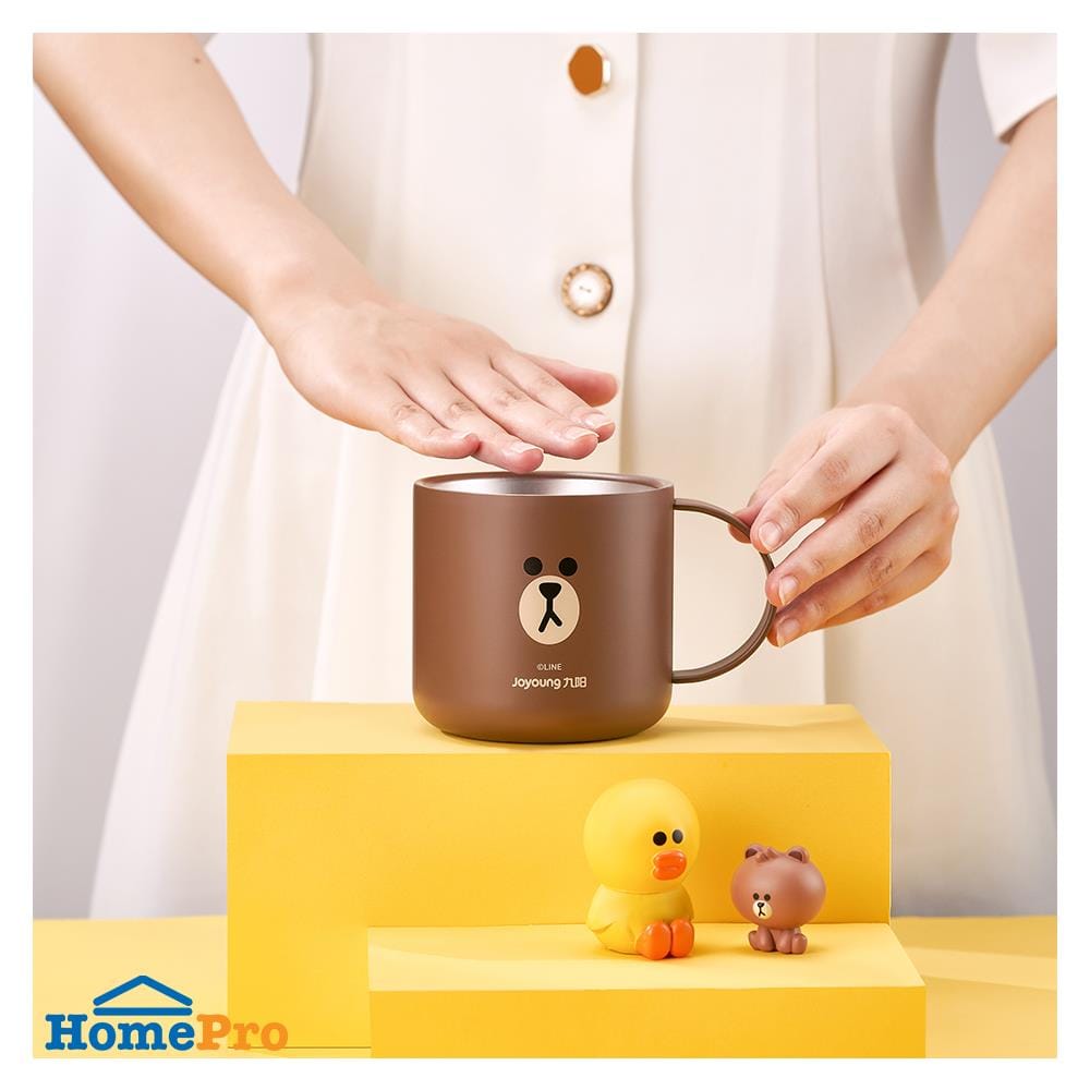 แก้วน้ำลดอุณหภูมิ 0.26 ลิตร JOYOUNG LINE FRIEND BROWN สีน้ำตาล