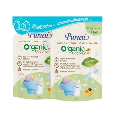 รีฟิลน้ำยาล้างขวดนมออร์แกนิค PUREEN 550 มล. (แพ็ก 2 ชิ้น)_0