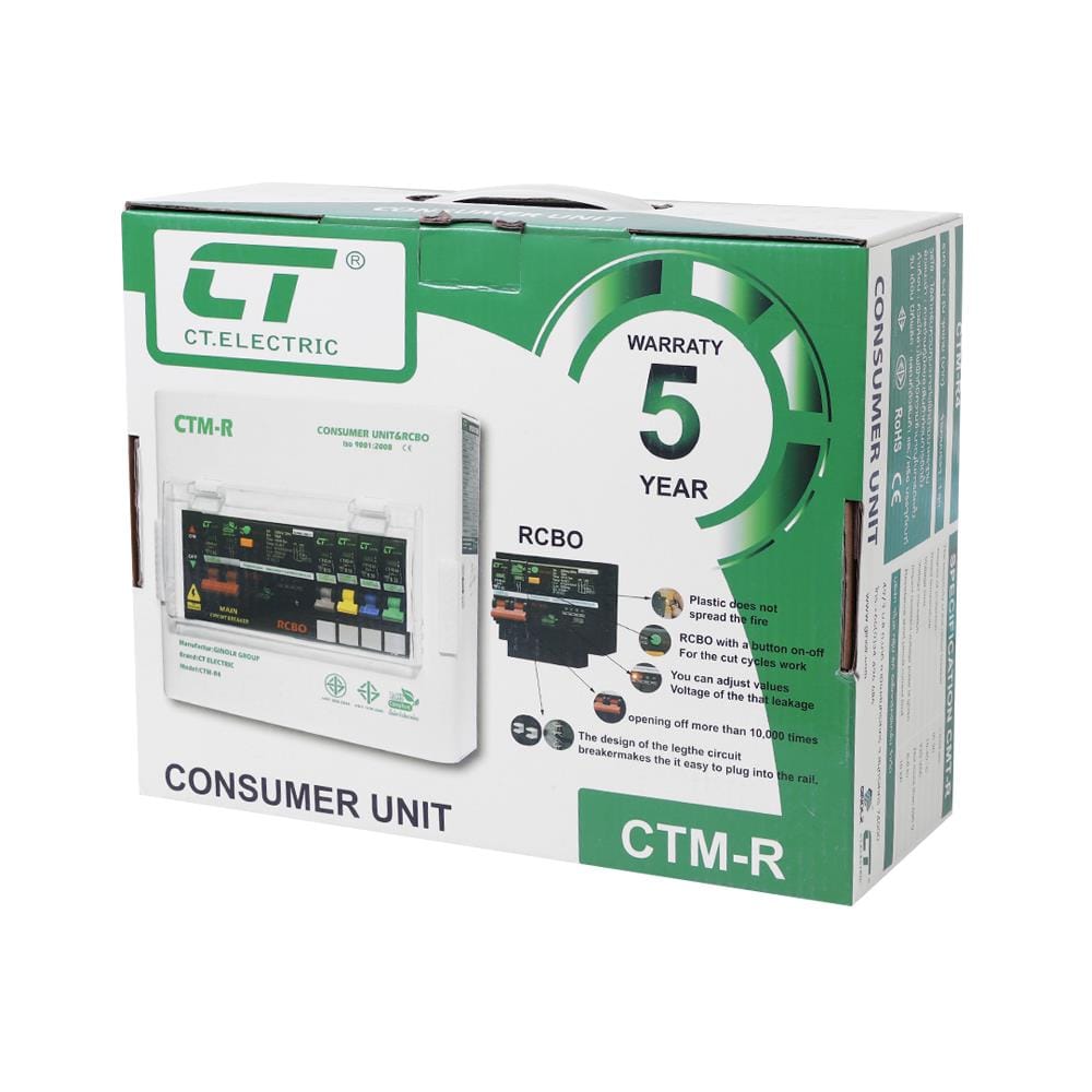 ชุดตู้คอนซูมเมอร์ยูนิต 4 ช่อง 63 แอมป์ พร้อมกันไฟรั่ว/ไฟดูด CT ELECTRIC
