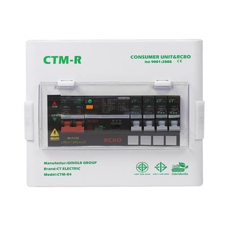 ชุดตู้คอนซูมเมอร์ยูนิต 4 ช่อง 63 แอมป์ พร้อมกันไฟรั่ว/ไฟดูด CT ELECTRIC_0