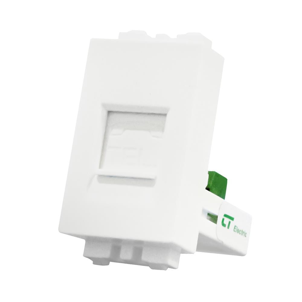 เต้ารับโทรศัพท์ CT ELECTRIC 6P/4C TEL-1 สีขาว