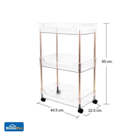 ชั้นวางของ 3 ชั้น มีล้อ KECH KLEAR 22.5x40.5x65 ซม._4