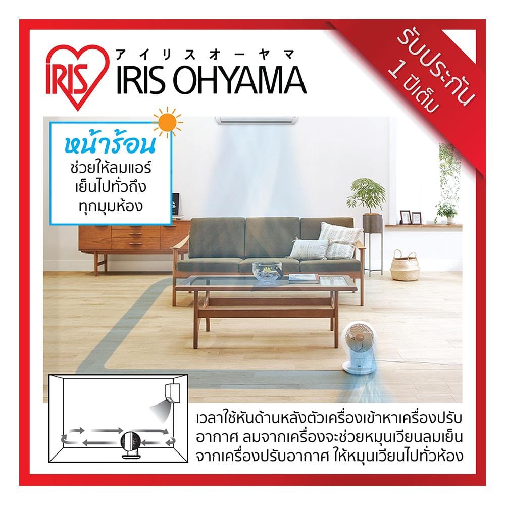 พัดลมตั้งโต๊ะ 6 นิ้ว IRIS OHYAMA PCF-SC15T สีขาว