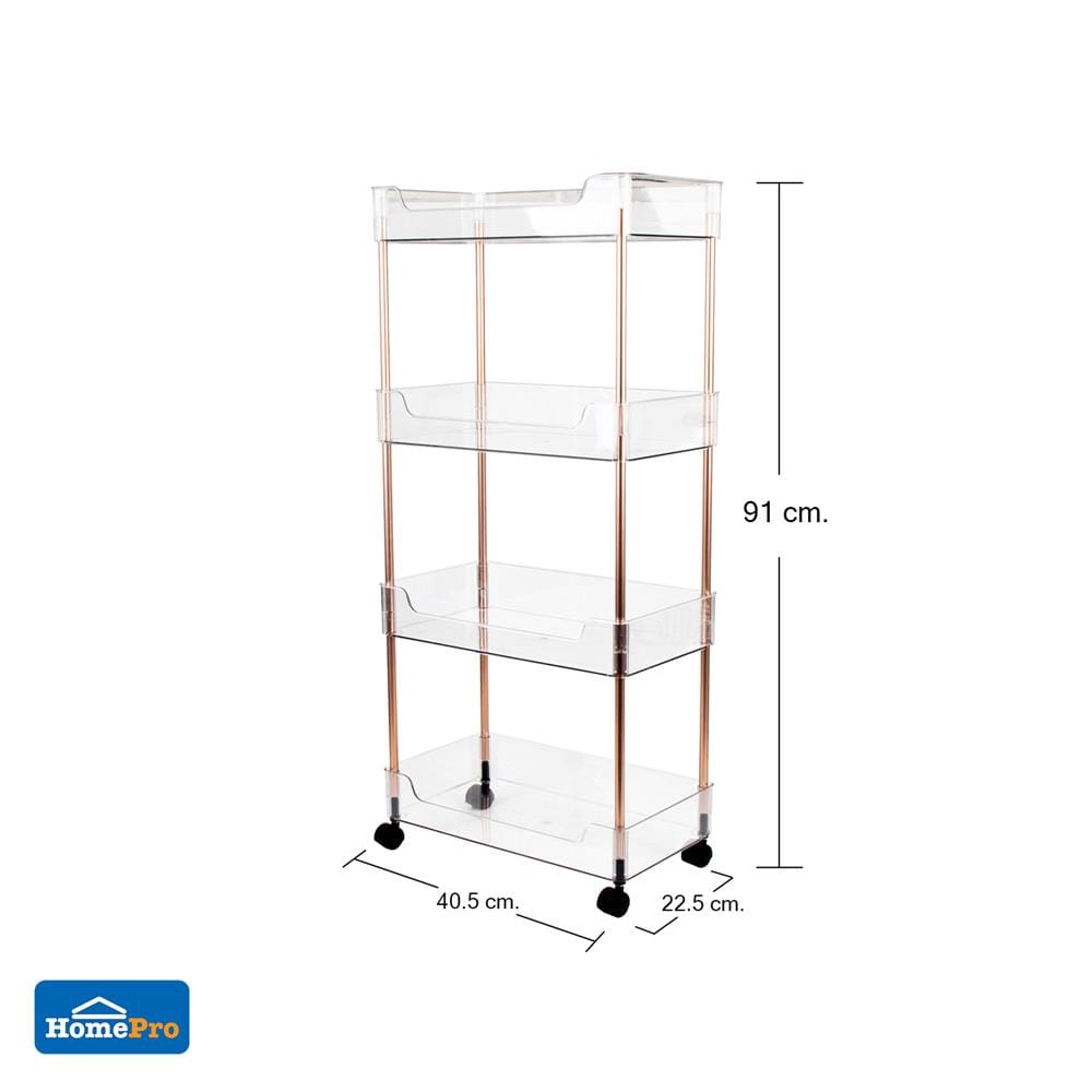 ชั้นวางของ 4 ชั้น มีล้อ KECH KLEAR 22.5x40.5x91 ซม.