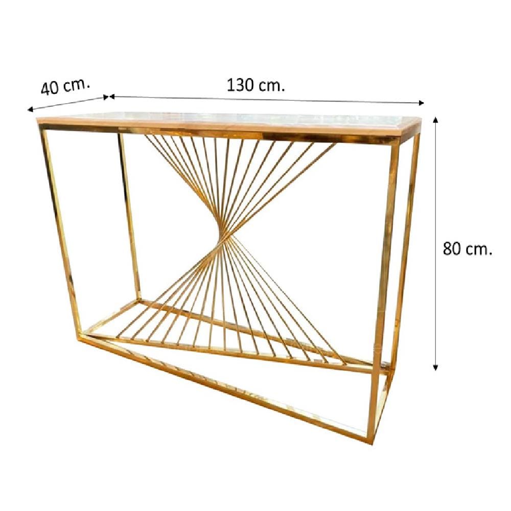 โต๊ะคอลโซล KAWIN MODERN GOLD CA1405 สีขาว/โรสโกลด์