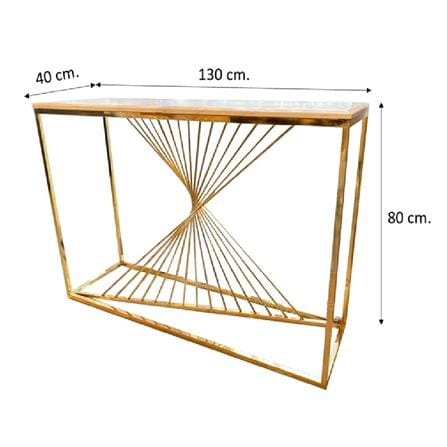 โต๊ะคอลโซล KAWIN MODERN GOLD CA1405 สีขาว/โรสโกลด์_2