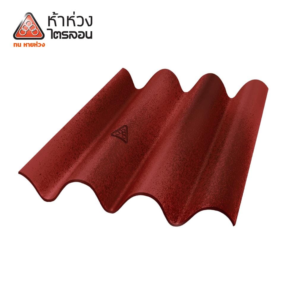กระเบื้องหลังคาไตรลอน ห้าห่วง ดูอัลโทน 0.5x50x60 ซม. สีเรดเบอร์รี่