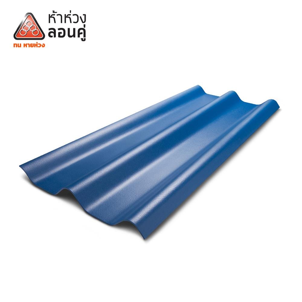 กระเบื้องหลังคาลอนคู่ ห้าห่วง 0.5x50x120 ซม. สีน้ำเงินคราม
