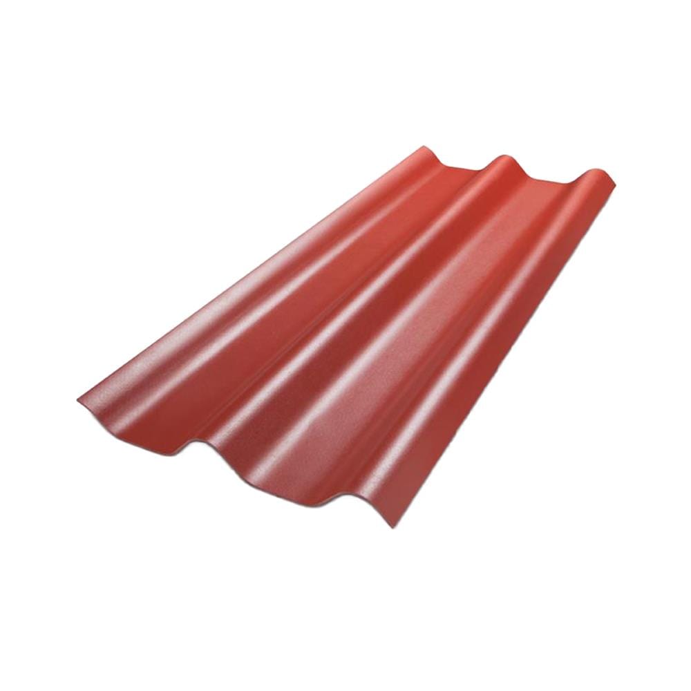 กระเบื้องหลังคาลอนคู่ ห้าห่วง 50x150x0.5 ซม. สีแดงอาทิตย์