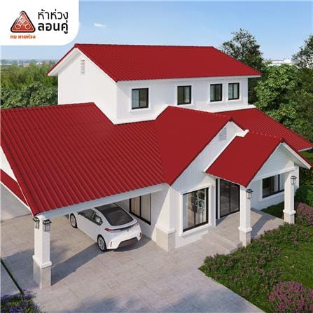 กระเบื้องหลังคาลอนคู่ ห้าห่วง 0.4x50x150 ซม. สีแดงอาทิตย์อัสดง_1