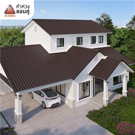 กระเบื้องหลังคาลอนคู่ ห้าห่วง 50x150x0.5 ซม. สีน้ำตาลคลาสิก_2