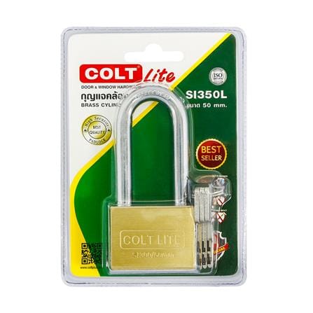 กุญแจลูกปืน COLT LITE SI350L 50 มม. คอยาว สีทองเหลือง_3