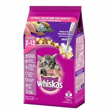 อาหารแมว WHISKAS JUNIOR พ็อกเก็ตนม รสปลาทู 1.1 กก._0