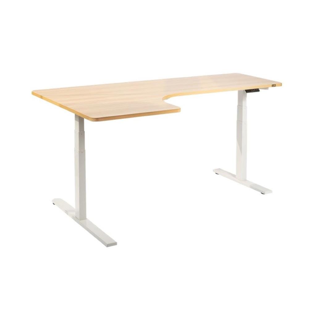 D.I.Y โต๊ะทำงานปรับระดับ BEWELL L SHAPE 180X108 ซม. สีโอ๊ค/ขาว