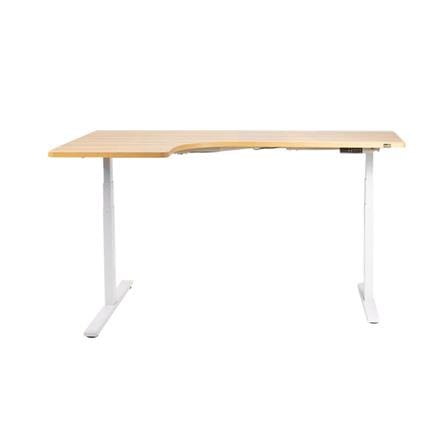 D.I.Y โต๊ะทำงานปรับระดับ BEWELL L SHAPE 180X108 ซม. สีโอ๊ค/ขาว_1