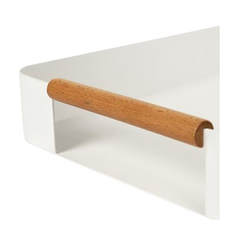 ถาด STEEL KECH WOOD HANDLE 38x25x5ซม. สีขาว_2