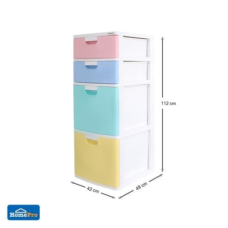 ตู้ลิ้นชัก 4 ชั้น STACKO SL22 42X48X112 ซม. หลากสี_5
