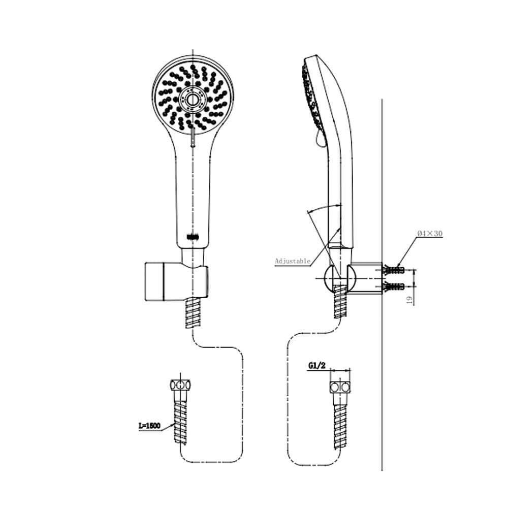 ชุดฝักบัวสายอ่อน 5 ระดับ TOTO TTSR106EMFK สีโครม