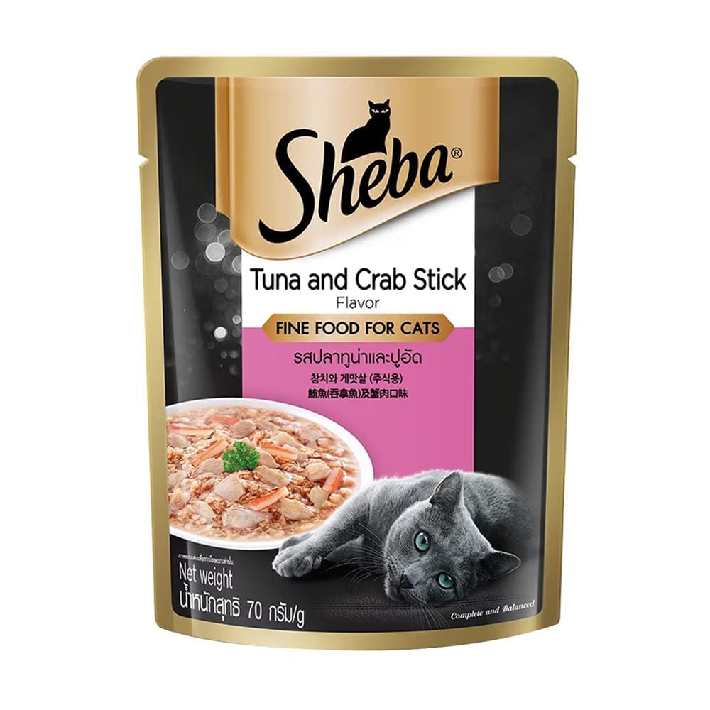 อาหารเปียกแมว SHEBA DELUXE TUNA AND CRAB STICK 70 ก.