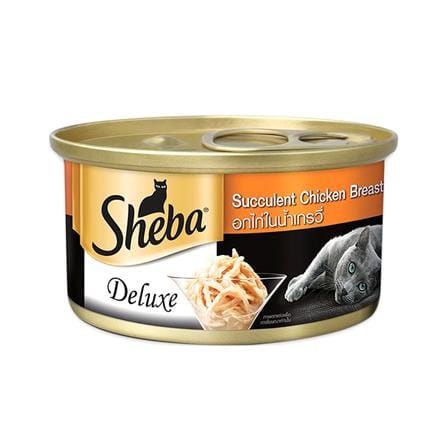 อาหารเปียกแมว SHEBA DELUXE SUCCULENT CHICKEN BREAST IN GRAVY 85 ก.