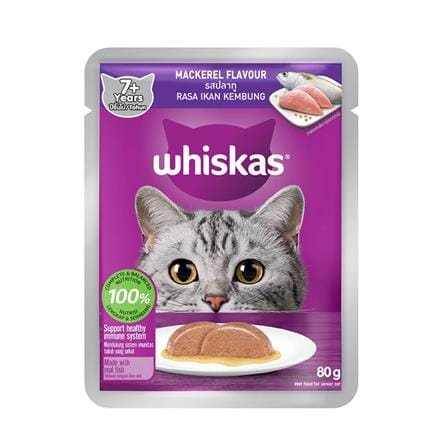 อาหารเปียกแมว WHISKAS SENIOR MACKEREL 80 ก._0