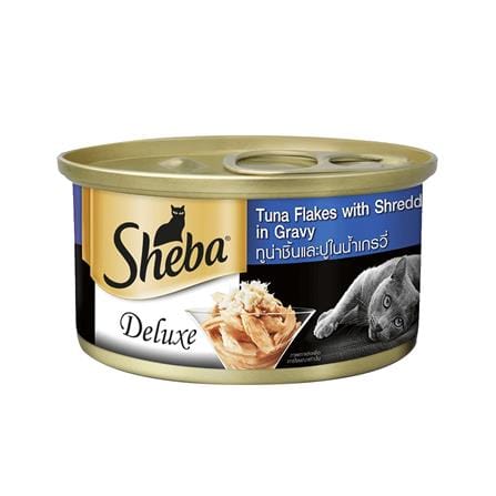 อาหารเปียกแมว SHEBA DELUXE TUNA FLAKES WITH SHREDDED CRAB IN GRAVY 85 ก.