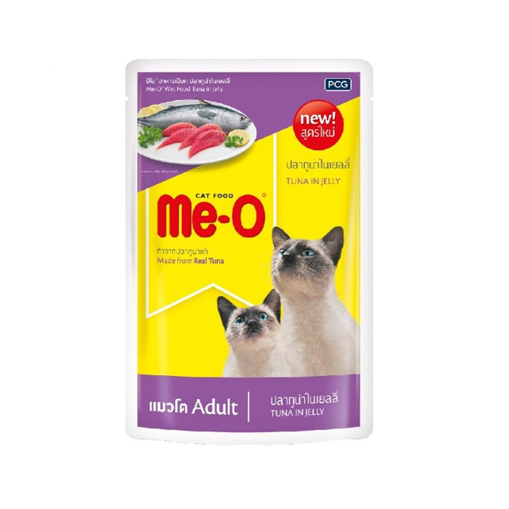 อาหารเปียกแมว MEO ADULT สูตรปลาทูน่าในเจลลี่ 80 ก.